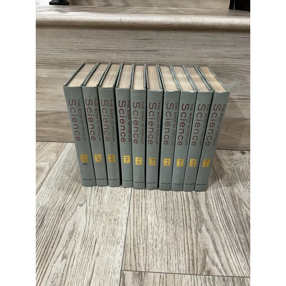 Vintage The Book of Popular Science Complete Volumes 1–10 Hardcover Set Grolier